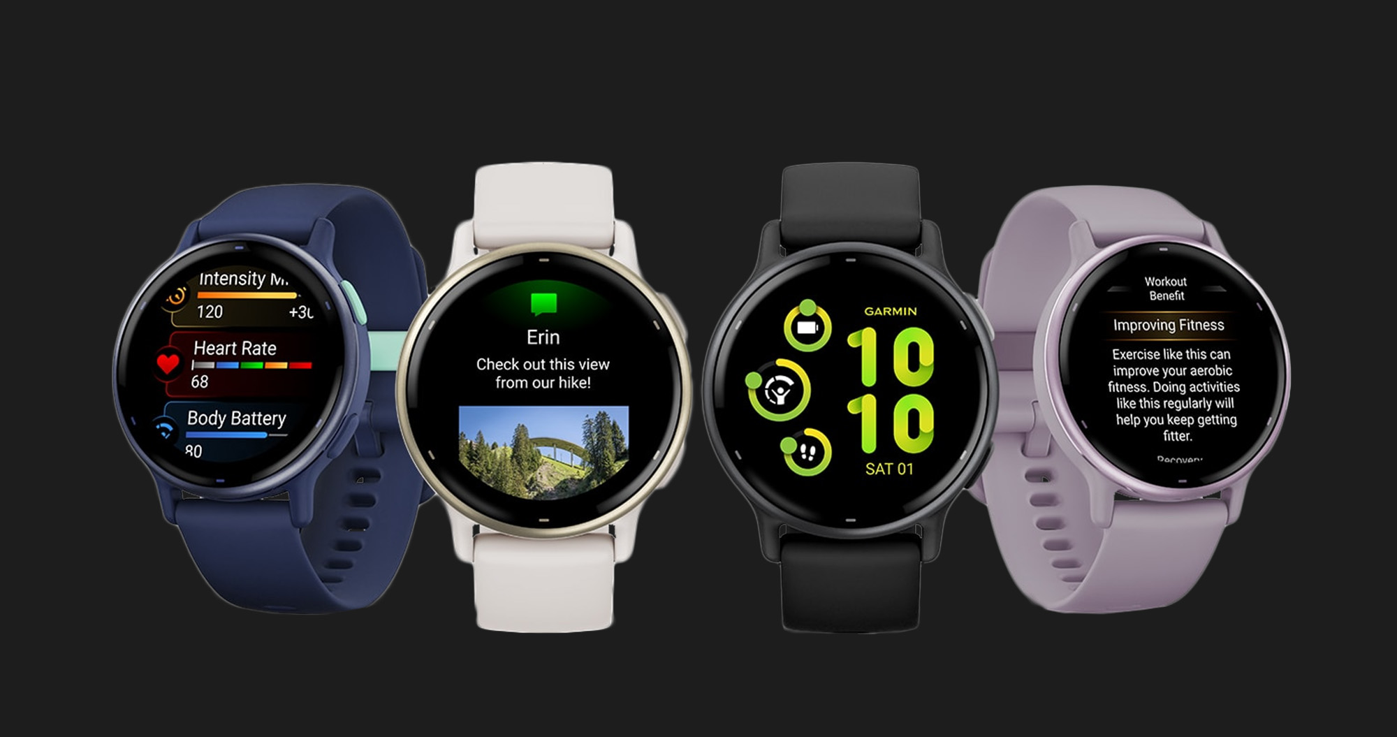 Garmin Vivoactive 5 Metallic Orchid Aluminum Bezel with Orchid Case and Silicone Band
